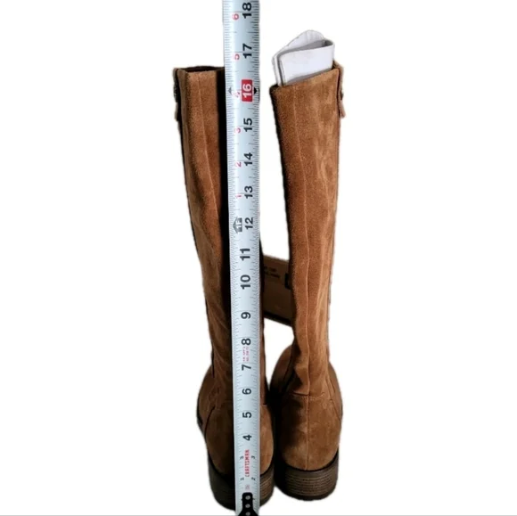Bjorndal Sebastian Suede Leather Brown Tall Riding Boot Women 8 WC Wide Calf - Picture 10 of 13